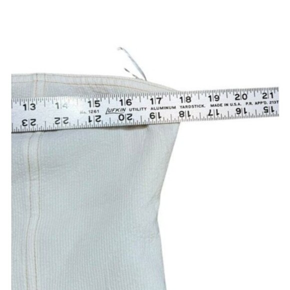 Zara Size XL Strapless Midi Sheath Dress Back Slit Textured Cream New 6929/311 - Picture 8 of 12